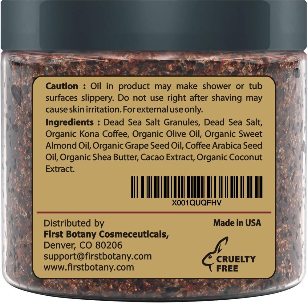 First Botany Cosmeceuticals, 100% Natural Arabica Coffee Scrub with Organic Coffee Coconut & Shea Butter, 20 oz