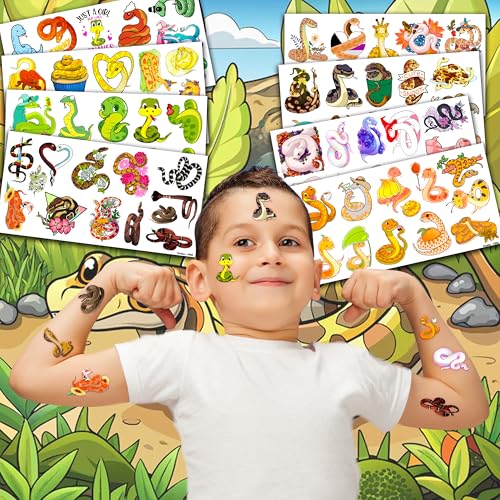 94 Piece Snake Temporary Tattoo Sheets for Kids & Adults