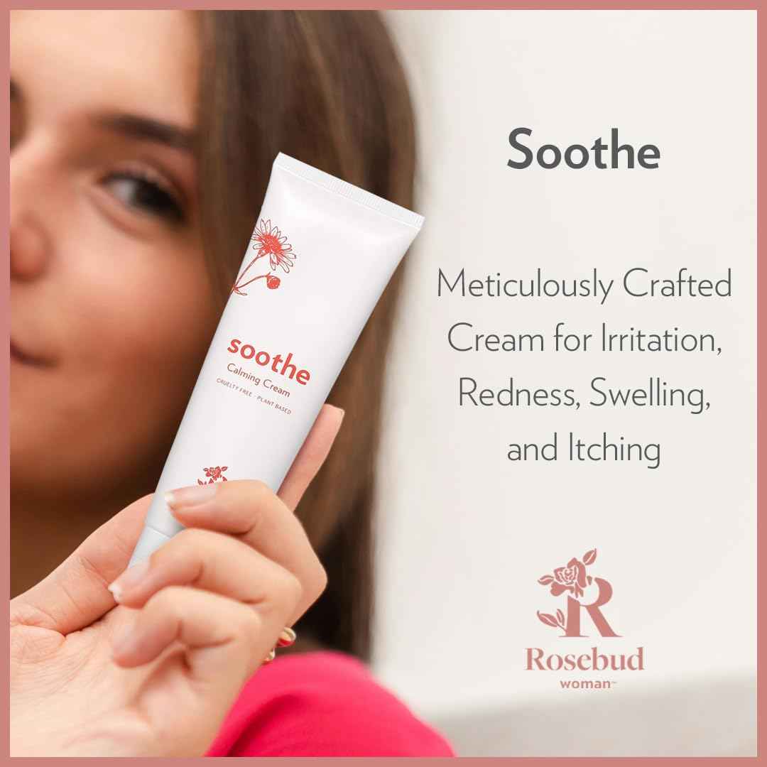 Rosebud Woman Soothe Calming Cream with Arnica & Chamomile - Soothes Itchy Skin - Dermatologist Reviewed Intimate Care for Sensitive Areas (2.7oz)