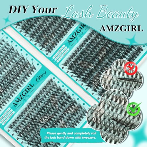 Lash Clusters 4 Style Cluster Lashes 640PCS Eyelash Extension 30D+40D+50D+60D Individual Lashes DIY Lash Extension Natural Black Cluster Eyelash Extensions at Home for Beginners(D-Mix9-16mm)