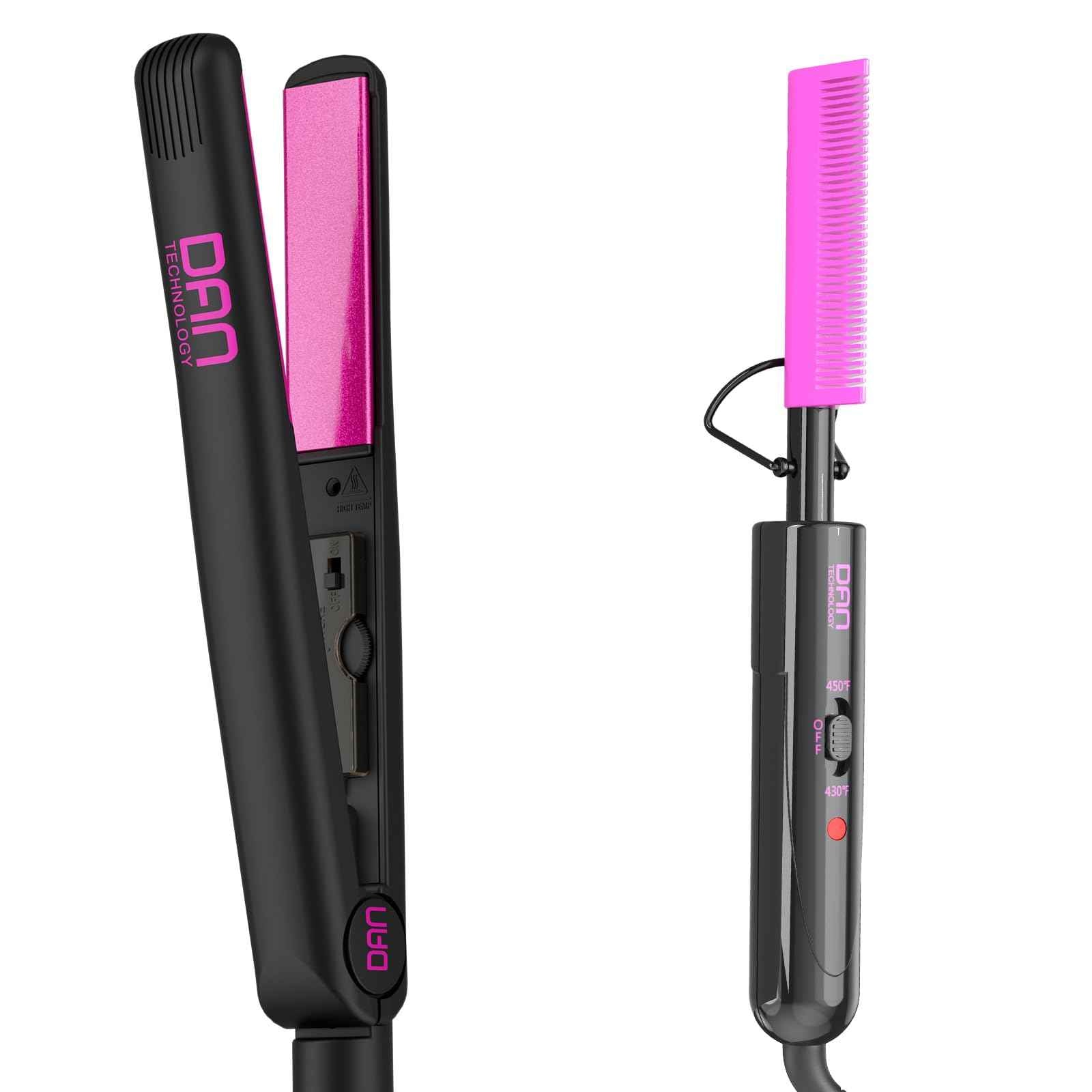 Dual Voltage Pressing Comb,Dual Voltage Flat Iron for Thick Hair