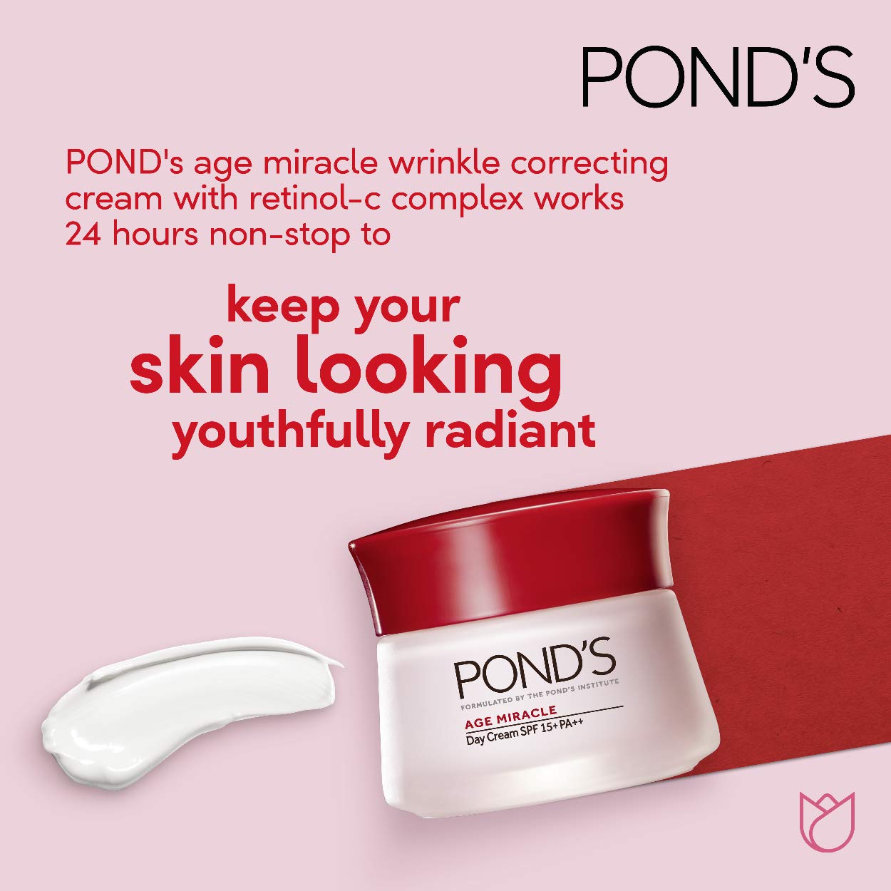 Ponds Age Miracle Day Cream, Anti Wrinkle Cream & Face Moisturizer with SPF 15, Use as a Daily Moisturizer for Face, 50 ML