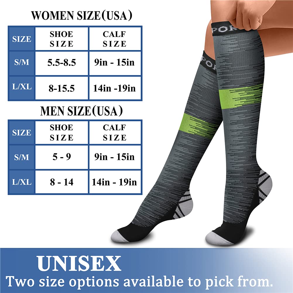 CHARMKING Compression Socks for Women & Men Circulation (3 Pairs) 15-20 mmHg is Best Athletic for Running, Flight Travel, Support, Cycling, Pregnant - Boost Performance, Durability (S/M, Multi 24)