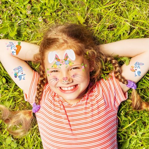Kids Animal Face Tattoos, 10 Sheets Water Transfer Temporary Tattoos