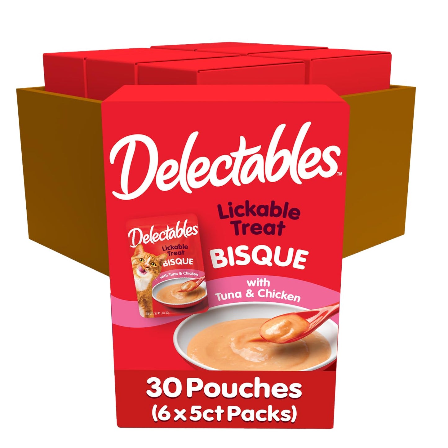 Hartz Delectables Bisque Lickable Cat Treats, Tuna & Chicken, 30 Count