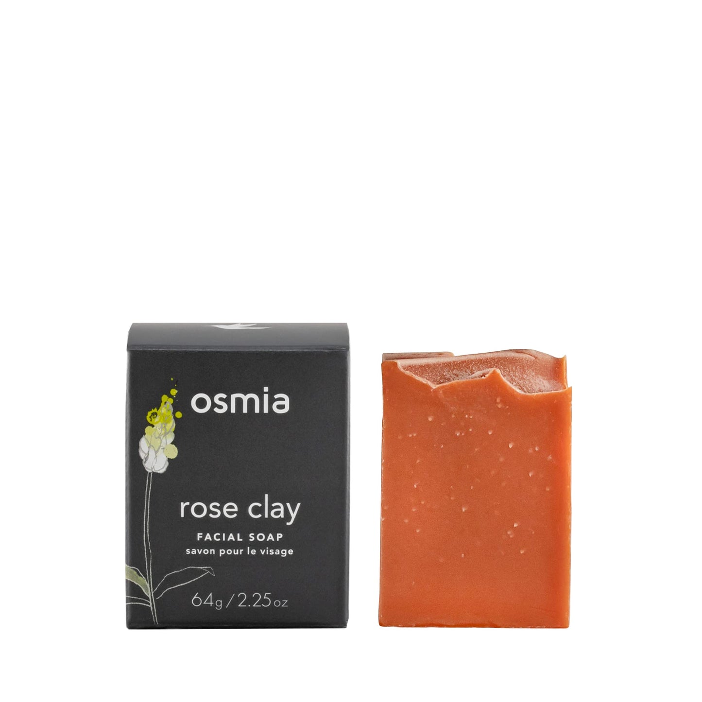 Osmia - Natural Rose Clay Facial Soap Bar | Clean Beauty For Healthy Skin (2.25 oz | 64 g)