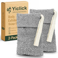 Yiclick Soap Bag 2 Pack - Gray Exfoliating Mesh Pouch for Shower & Travel