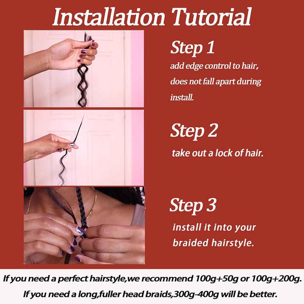 Human Braiding Hair 50g Deep Curly Wave Bulk Human Hair for Braiding No Weft Bundle Brazilian Virgin Curly Human Hair Extensions for Boho Braids Wet and Wavy Human Hair Braiding Hair Natural Color