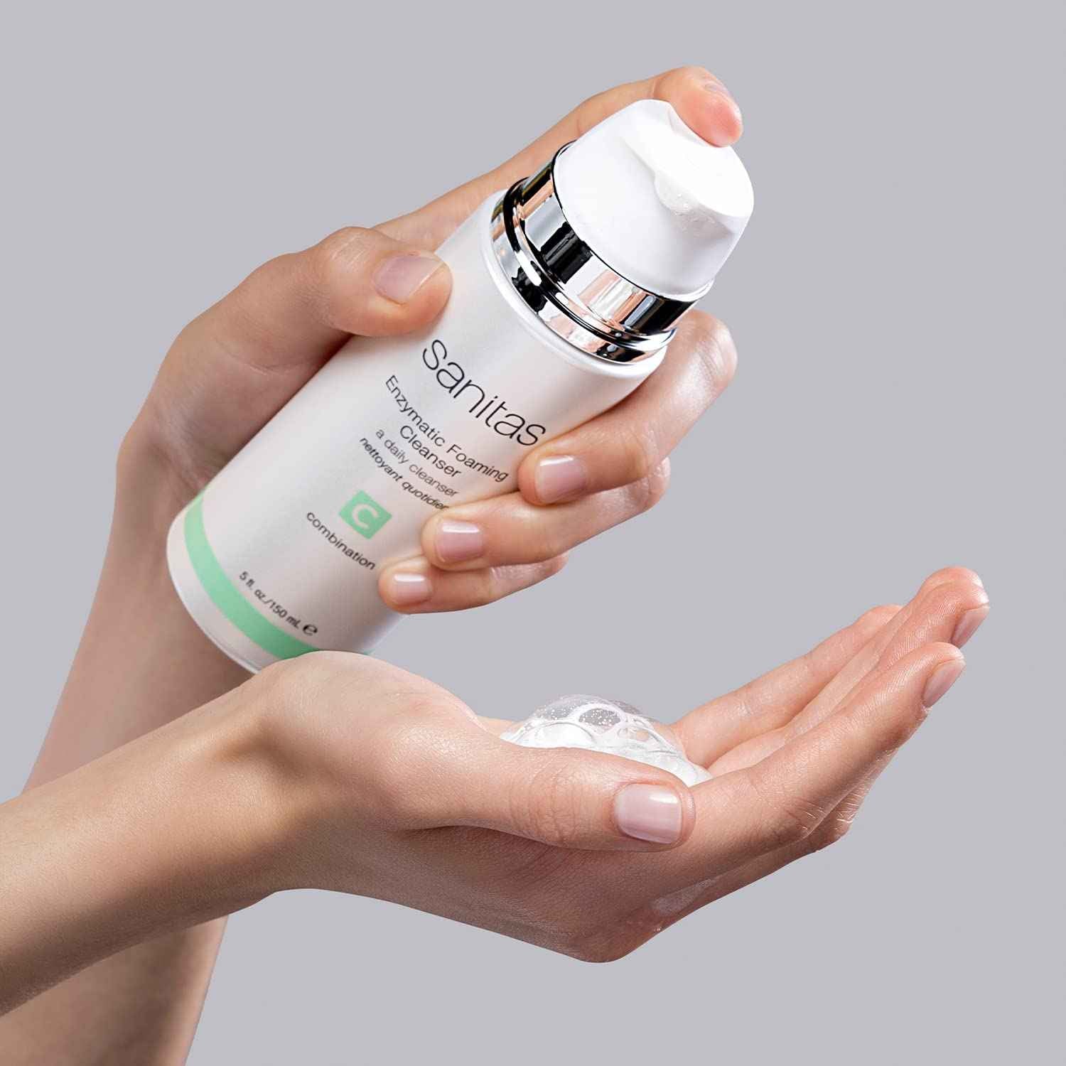 Sanitas Skincare Enzymatic Foaming Cleanser, Pore Refining Cleanser, Fruit Enzymes, 5 Ounces