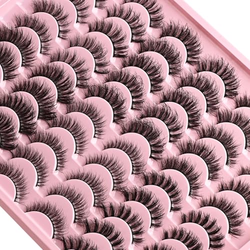 FARRED Lashes Natural False Eyelashes 6 Styles Wispy Strip Lash Pack 30 Pairs Cat Eye Fake Mink Eyelash Strips Short Fluffy Wispies Easy Lashes for Beginners Eye Lash Natural Looking for Daily Makeup