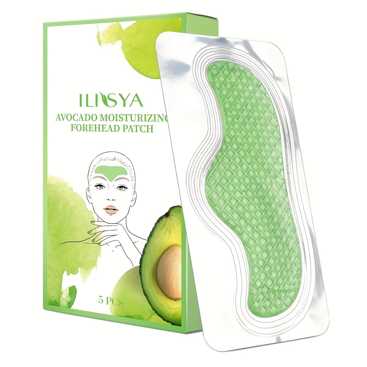 ROUSE Shea Butter Forehead Patches Smooth Forehead Collagen Mask Moisturizing Avocado Forehead Stickers