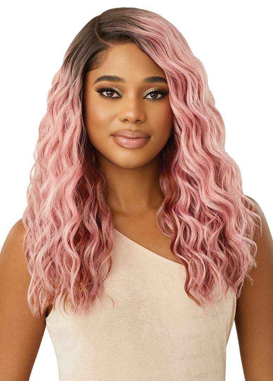 Outre Lace Front Wig - Melted Hairline - Caress (DR PINK OPAL)