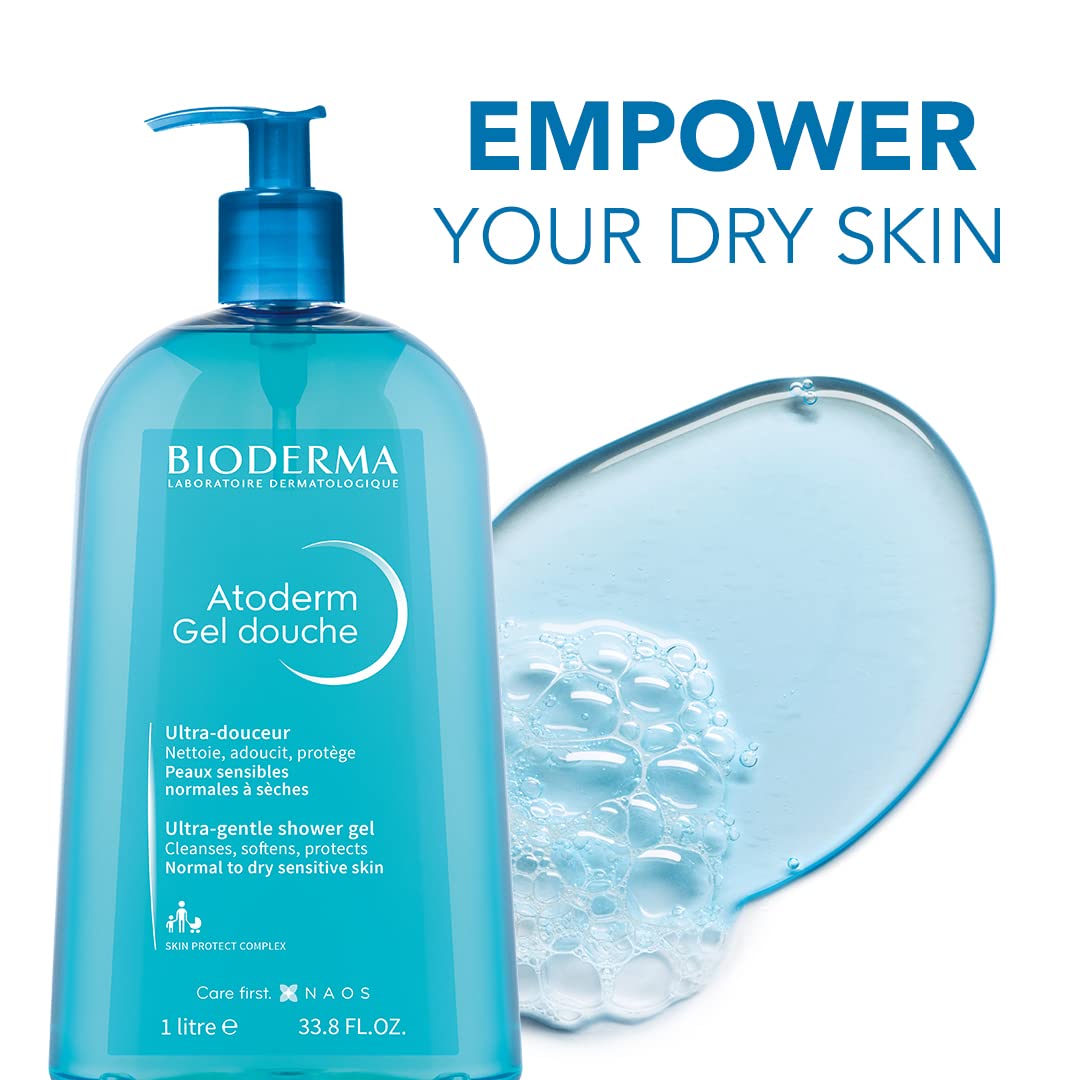 Bioderma Atoderm Shower Gel - Moisturizing Body and Face Wash, 6.67 Fl Oz