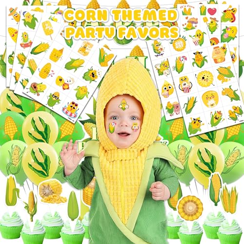 96 PCS Corn Temporary Tattoos for Kids - Party Favors
