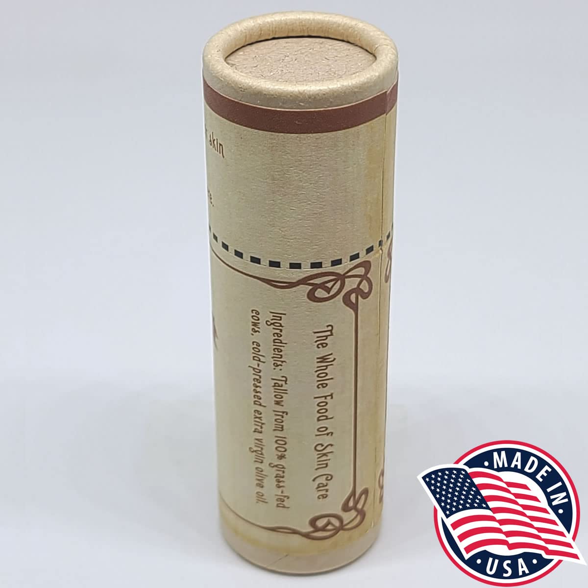 Moisturizing Beef Tallow Lip Balm – Unscented Tube Lip Moisturizer for Sensitive Skin Hydrates & Soothes Dry Lips – Grass-Fed Tallow Balm for Skin Care by Vintage Tradition, 0.5 Fl. Oz.