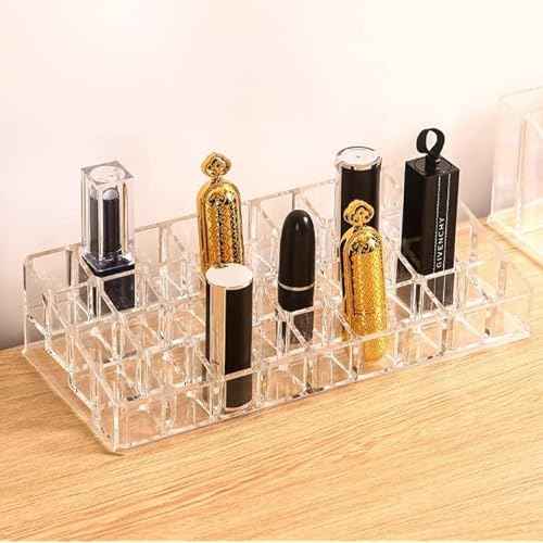 LEILIN 36 Slot Lipstick Drawer Organizer Lip Gloss Storage Essential Oil Holder Clear Acrylic Lipstick Organizer Storage of Cosmetics and Perfume