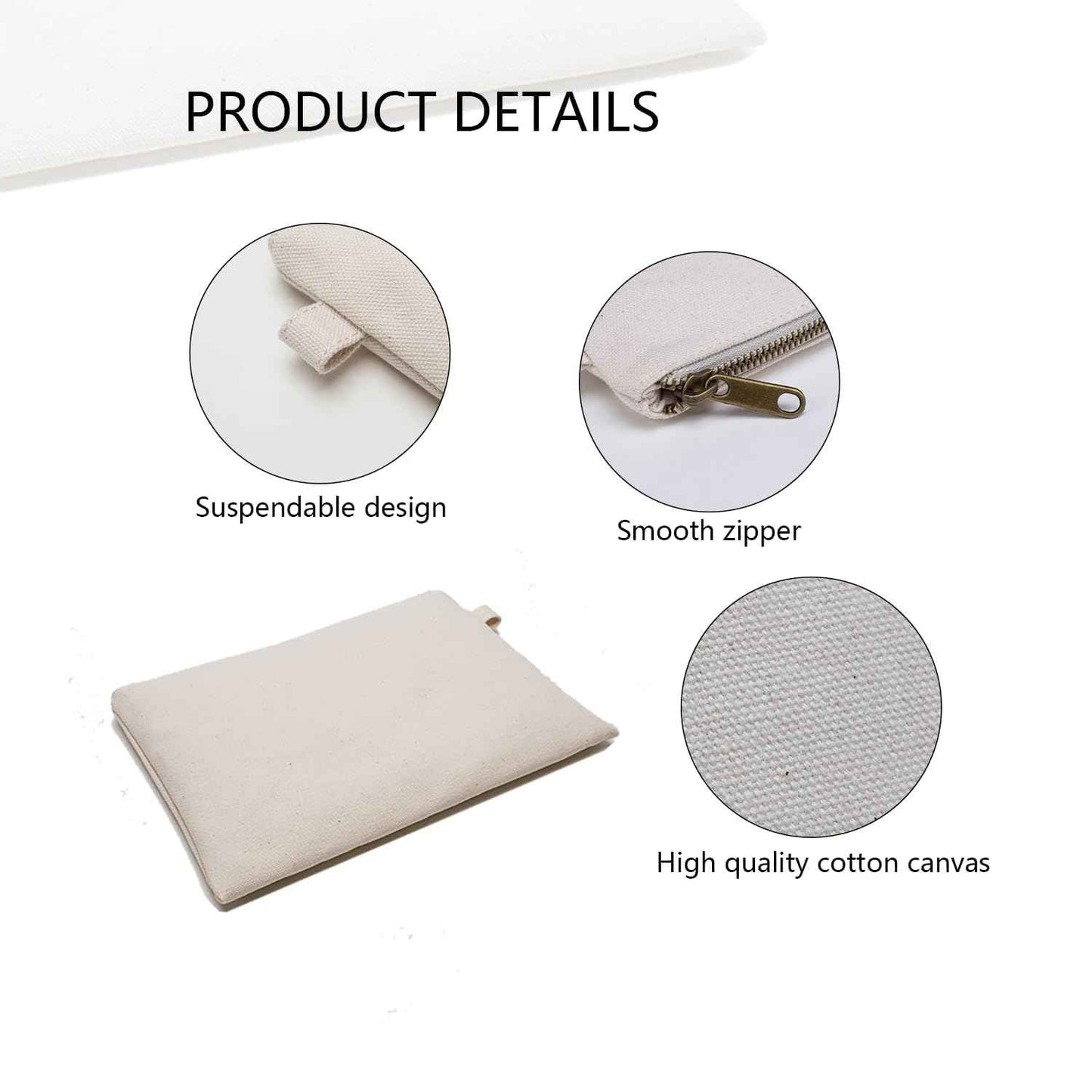 YONBEN Zipper Pouch Storage Bag Simple and Stylish Women's Cosmetic and Travel Bag (Black-basic-2)