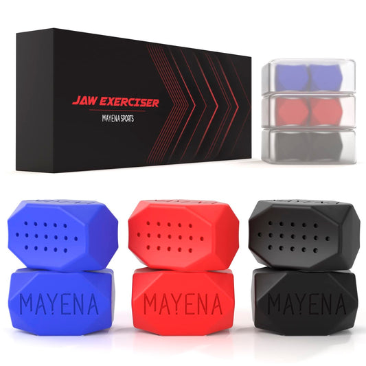 Mayena Jaw Exerciser for Men & Women | Beginner Blue Pair (30lbs) | Silicone Jawline Exerciser | Jaw Trainer & Jawline Shaper for Starter Level Users | Slims, Tones & Defines the Face