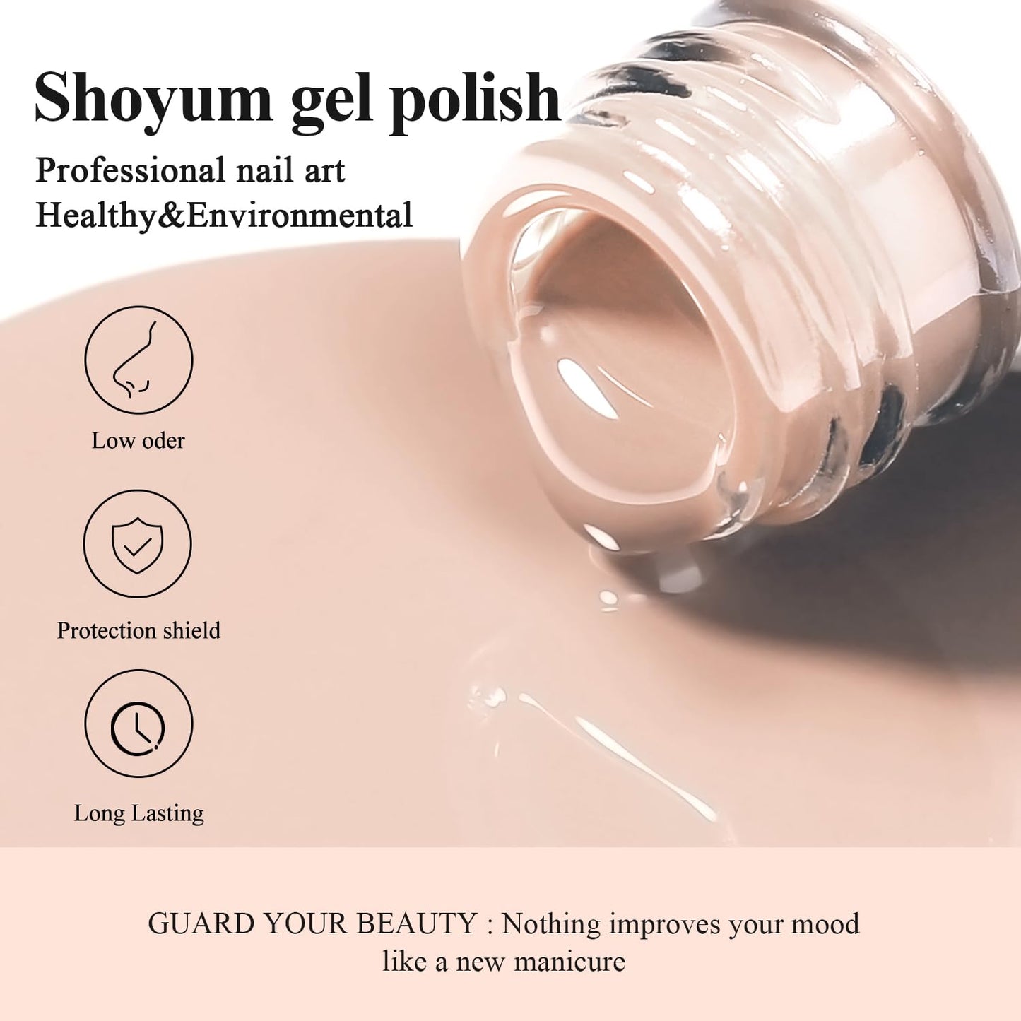 SHOYUM Nude Gel Nail Polish 15ml Neutral Brown Color Natural Set Mocha Mousse Cake Soak Off U V LED Nail Lamp Nail Art Gel 0.51Oz Gift for Women