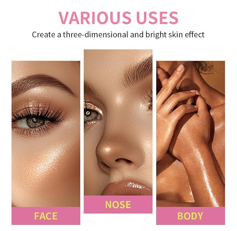 8-Color Cream Highlighter Palette – Waterproof, Lightweight