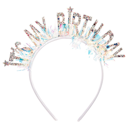 KICOSY Birthday Headbands for Women Birthday Crown Tiara Birthday Girl Headband Glitter Iridescent Fringe It's My Birthday