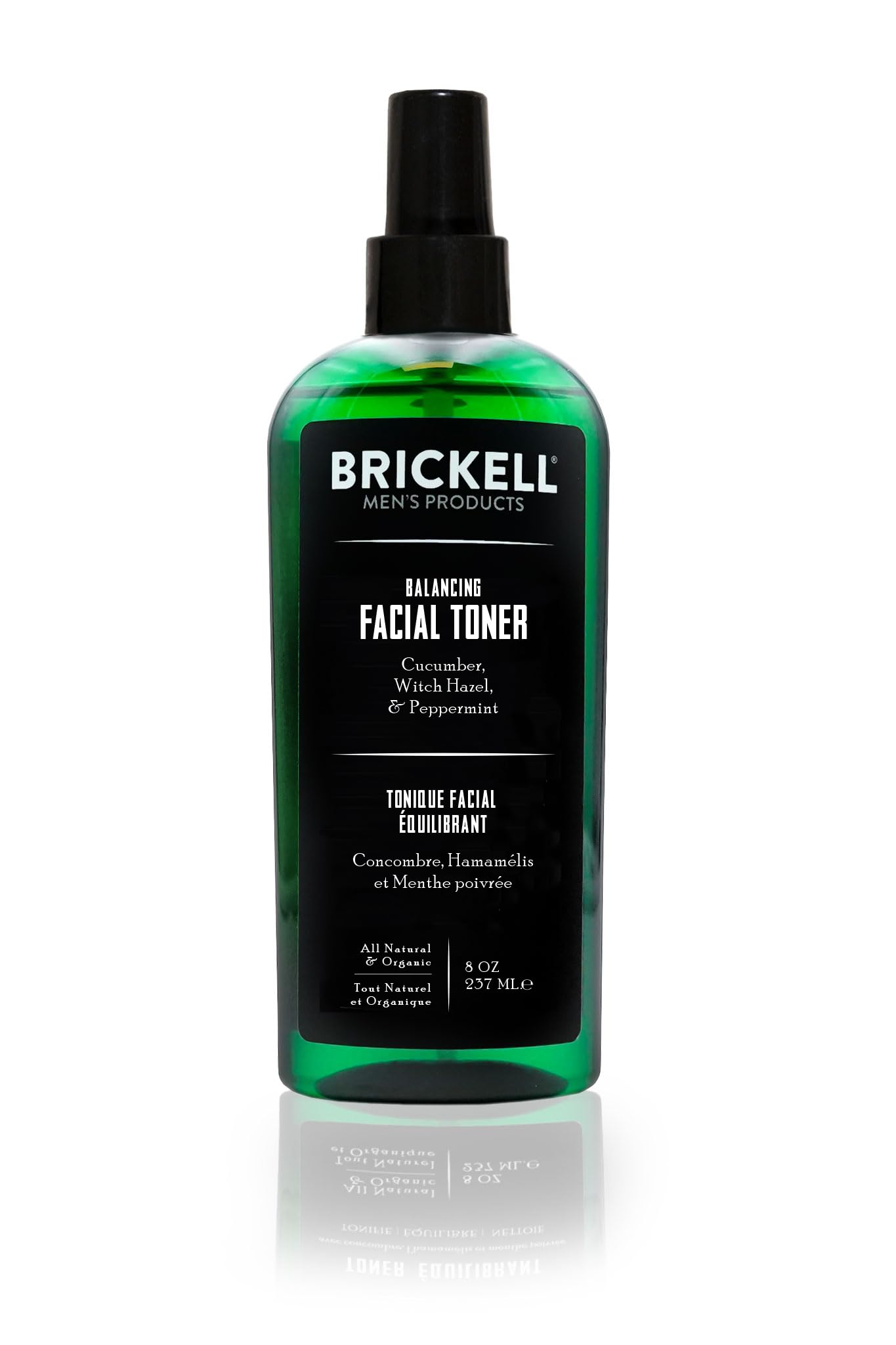 Brickell Men's Balancing Face Toner for Men, Natural and Organic Alcohol-Free Facial Toner with Witch Hazel, 8 Ounce, Scented