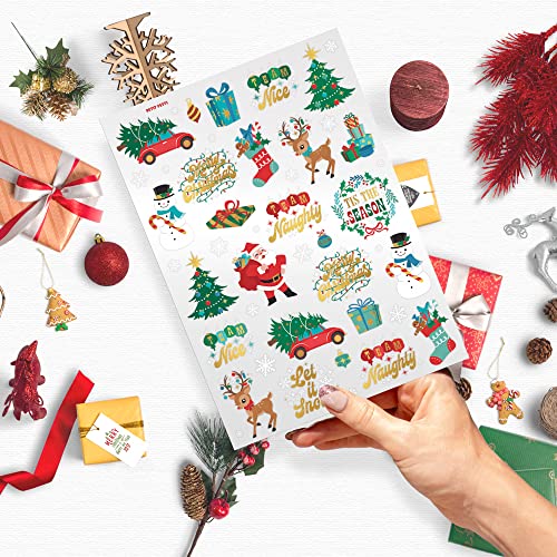Christmas Temporary Tattoos for Kids - 46 Glitter Designs