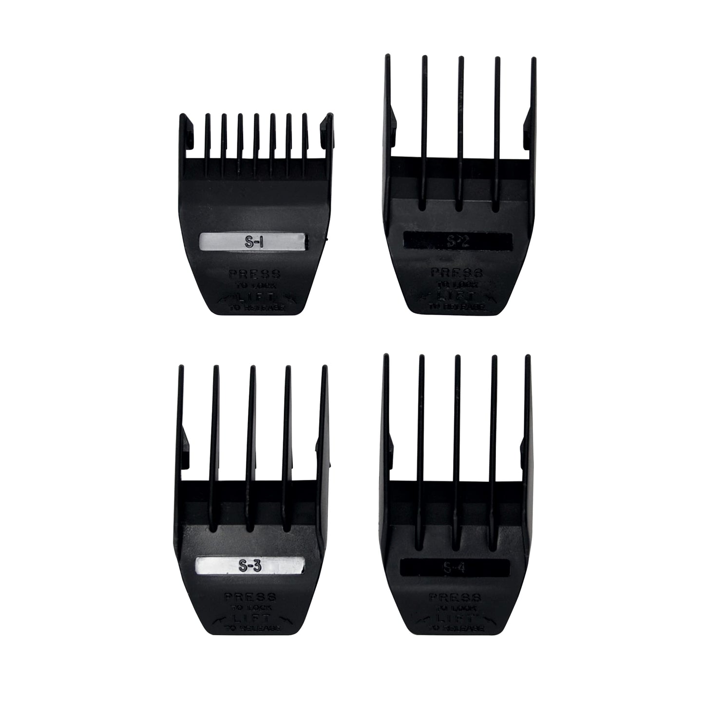 Wahl Professional - 4-Piece Peanut/MAG/Beret Hair Clipper/Trimmer Cutting Guides Set - Black