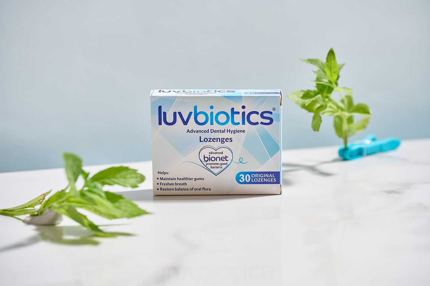 Luv Biotics Original Mint Dental Lozenges with Probiotics, Xylitol & Aloe Vera - 3 x 30 Lozenges