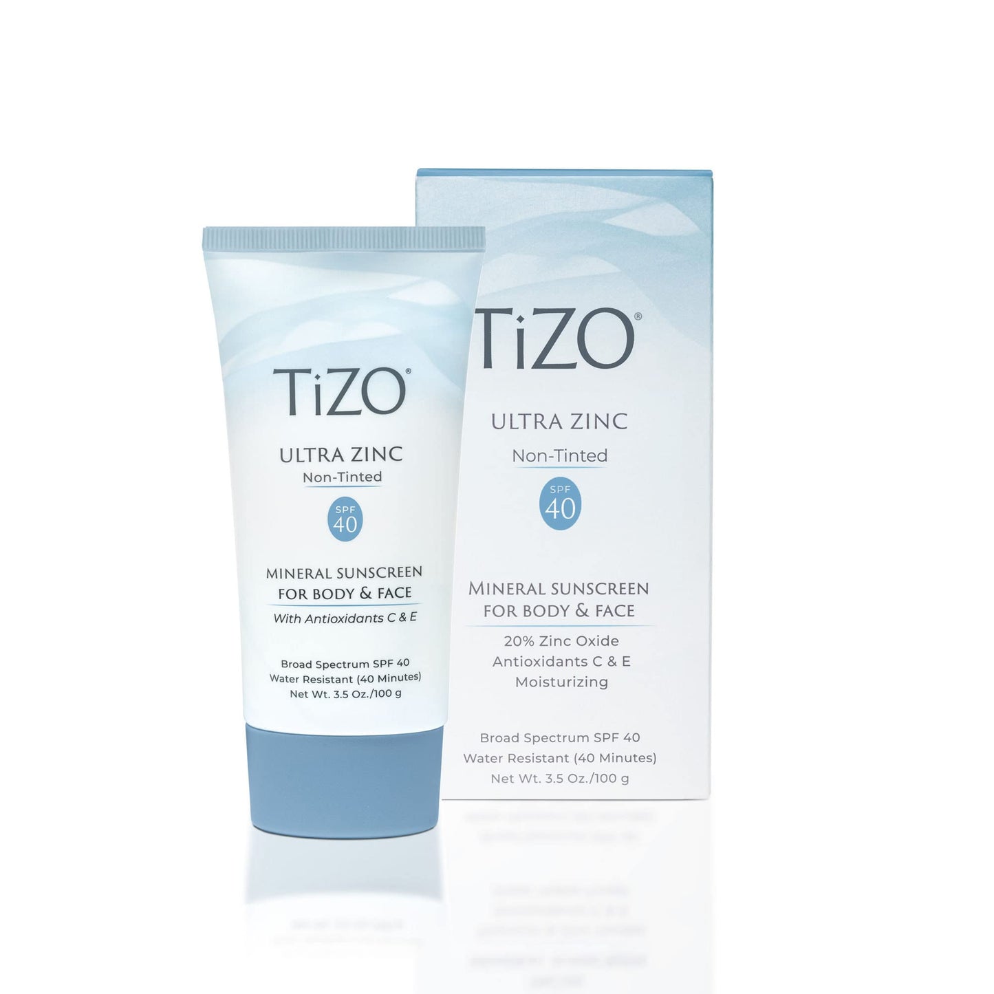TiZO® Ultra Zinc | Non Tinted | Broad Spectrum SPF 40 for face and body | UVA and UVB protection | 20% Zinc Oxide formula | All Skin Types | 3.5 oz/50 g