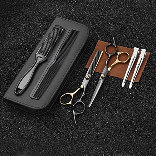 Hair Cutting Scissors Kit, Fcysy Professional Barber Shears Set with Hair Scissors Thinning Shears, Tijeras para Cortar Cabello Haircutting Sheers Hair Cut Blending Salon Scissor for Men Women Pet