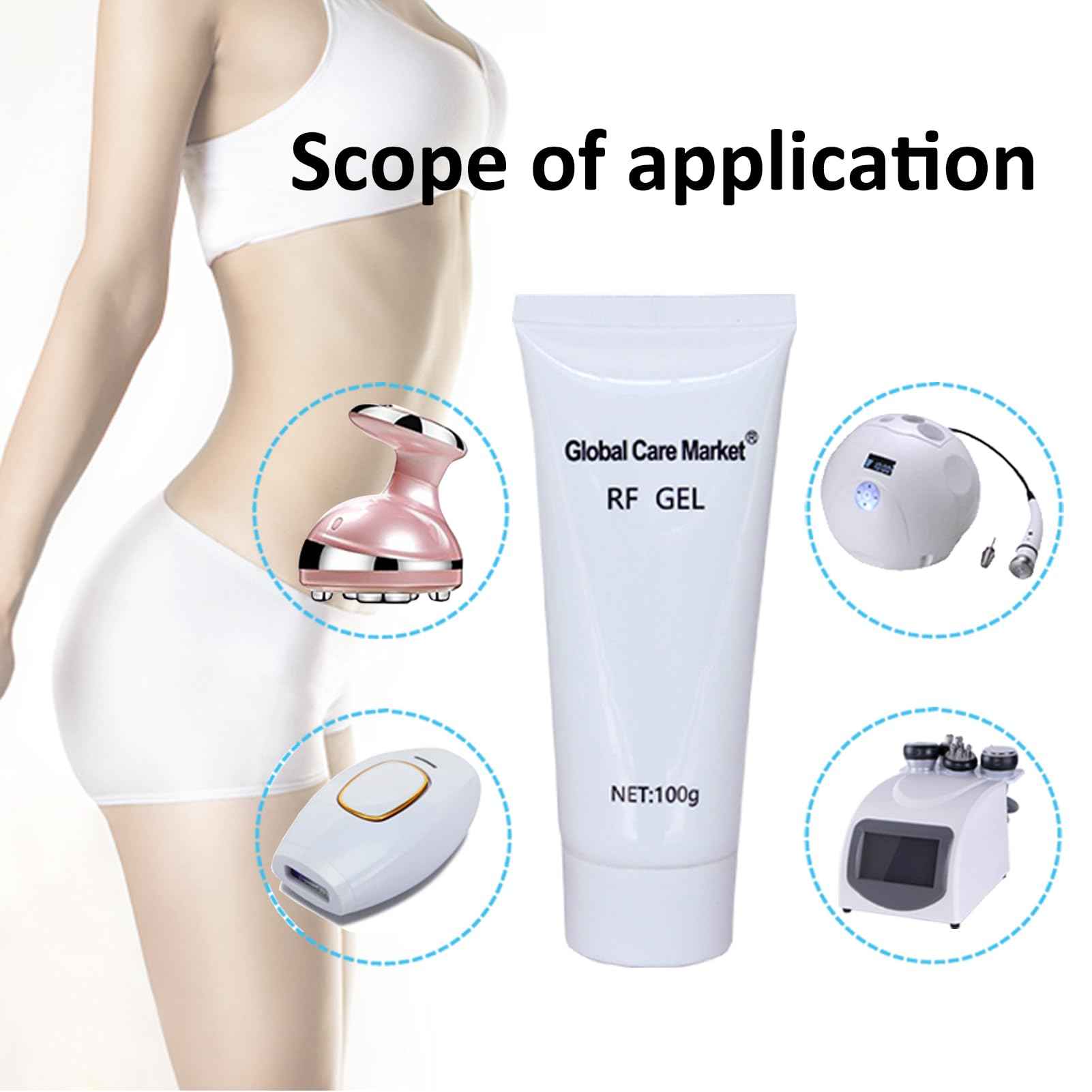 RF Gel 4 Pack-Conductive Gel for Facial Microcurrent, Hydrating Cream for Use With Radio Frequency Face and Body Machines, Skin Cooling Primer for IPL Hair Removals