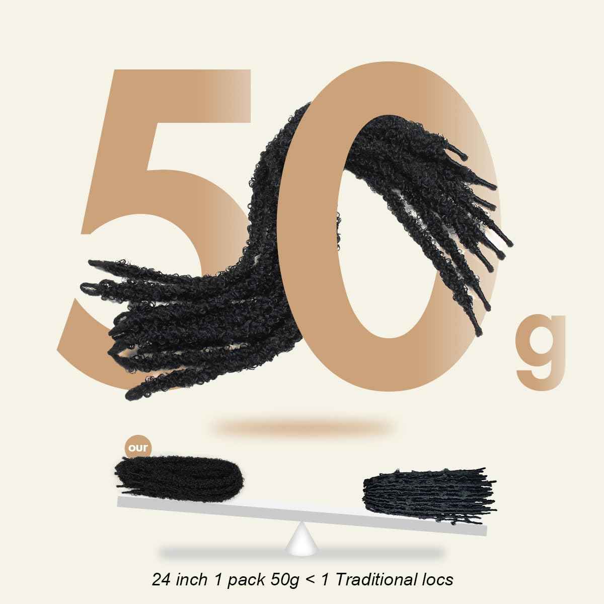 24 Inch Distressed Butterfly Locs Crochet Hair, 8 Packs Thick Distressed Locs Crochet Hair Long Black Butterfly Jumbo Loc Pre Looped Light Weight(24Inch - 8Pack, 1B)