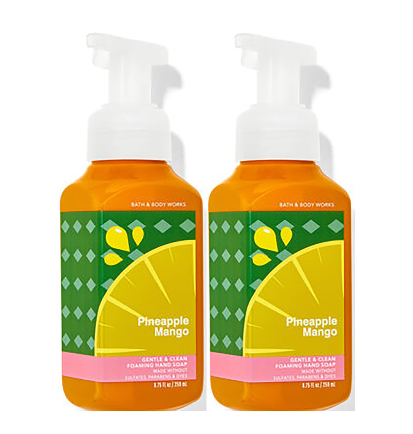 Bath and Body Works Gentle & Clean Foaming Hand Soap 8.75 Ounce 2-Pack (Pineapple Mango)