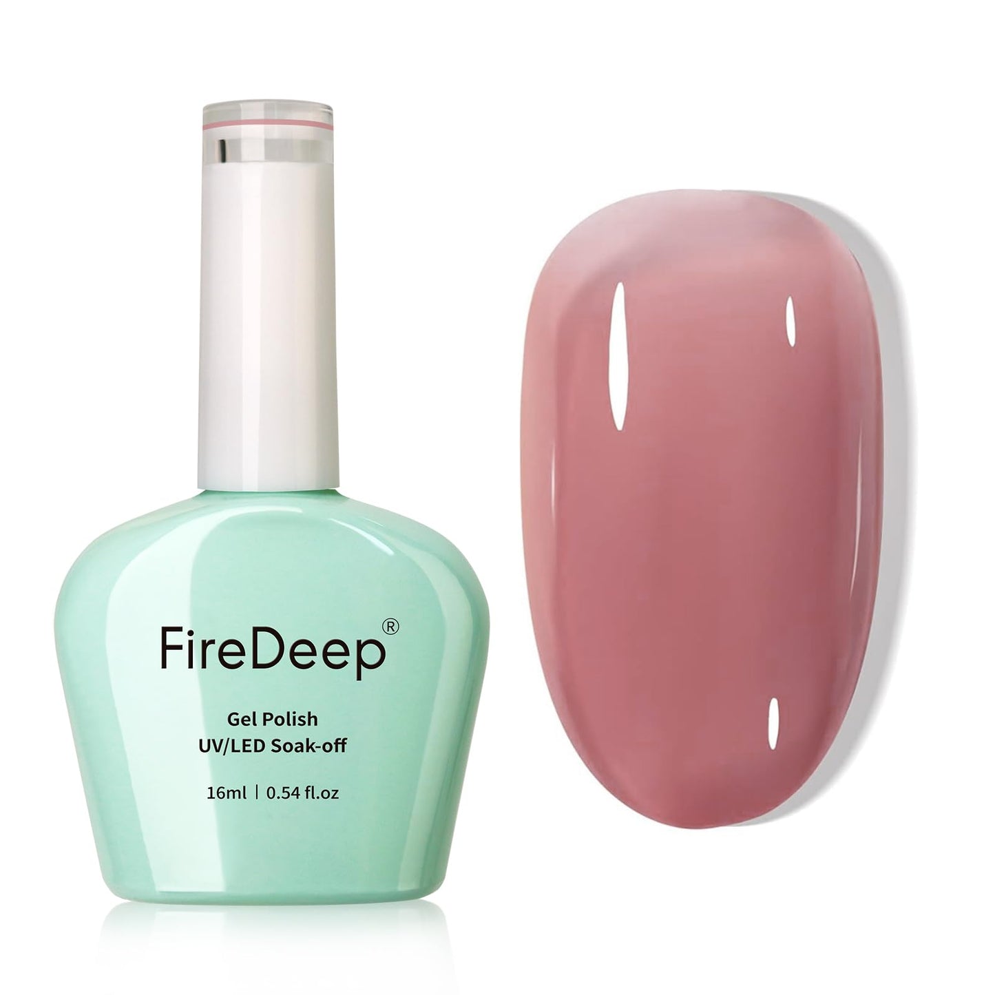 Firedeep Jelly Nude Pink Gel Nail Polish 16ML Sheer Transparent Pink UV/LED Soak Off Gel Polish for Winter Spring French Manicure 1Pcs