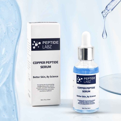 Copper Peptide Serum for Face - Anti Wrinkle - Hyaluronic Acid - Raw Aloe - Increase Collagen - 1oz/30ml - Anti Aging for Skin