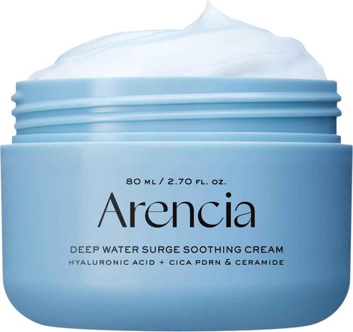 ARENCIA Deep Water Surge Soothing Cream, 2.70 fl oz, with Hyaluronic Acid, Cica PDRN and Ceramide