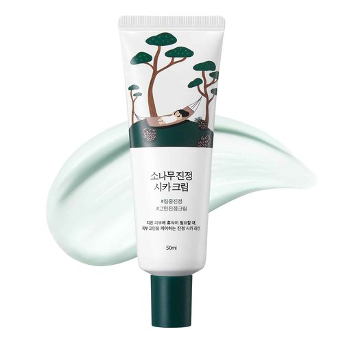 ROUND LAB Pine Calming Cica Toner + Calming Cica Cream, Hyaluronic Acid for Soothing and Skin Barrier Support, Korean Skincare