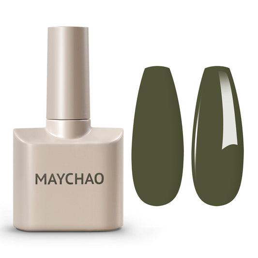 MAYCHAO 15ML Gel Nail Polish 1Pc Camouflage Green Gel Polish Soak Off UV LED Nail Polish Nail Art Starter Manicure Salon DIY at Home, 0.5 OZ