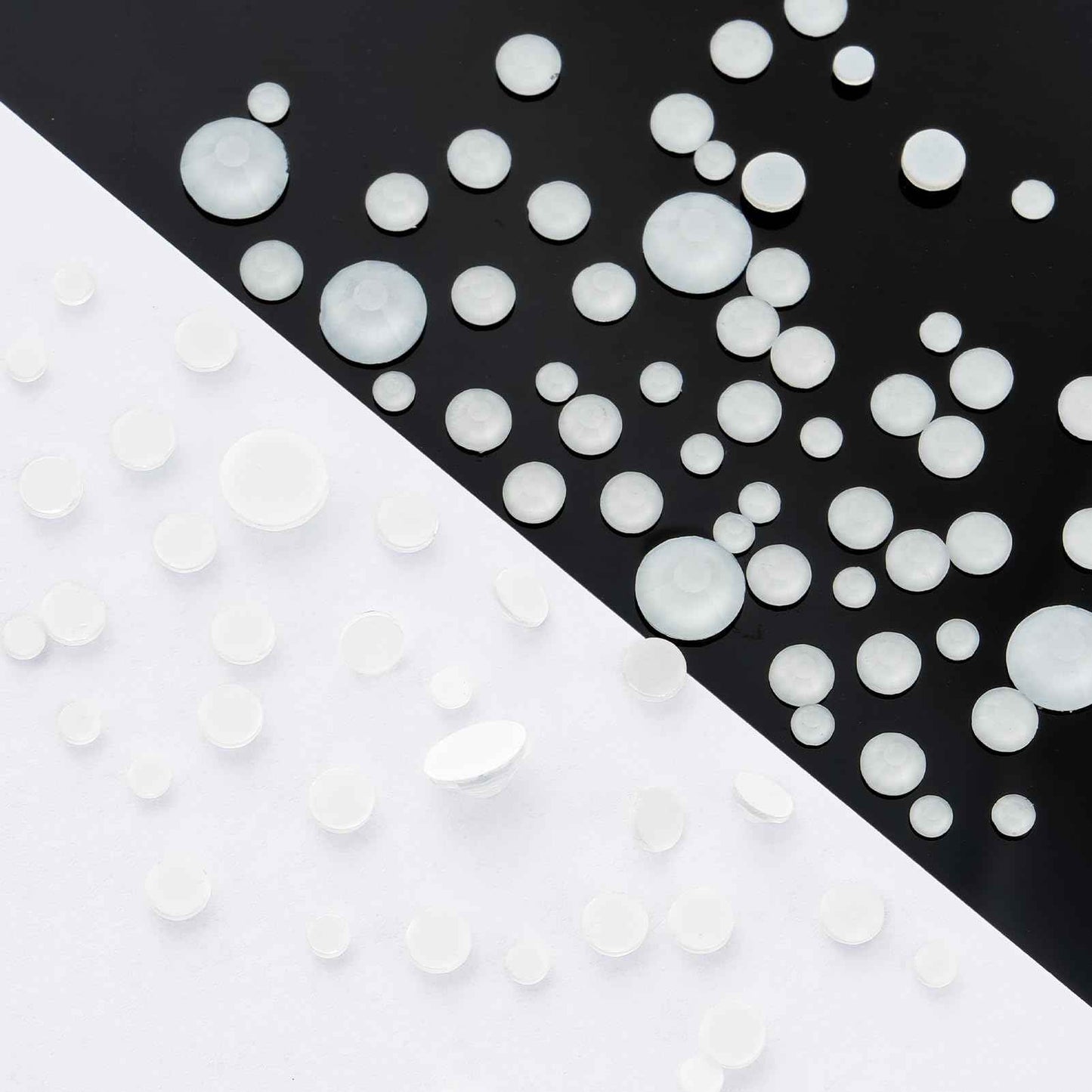 Meibite Neon White Flatback Rhinestones, Glass Rhinestones for Nail Art and Craft, Glue Fix, Loose Crystal Gemstones(Neon White, SS20, 1440pcs, 4.6-4.8mm)