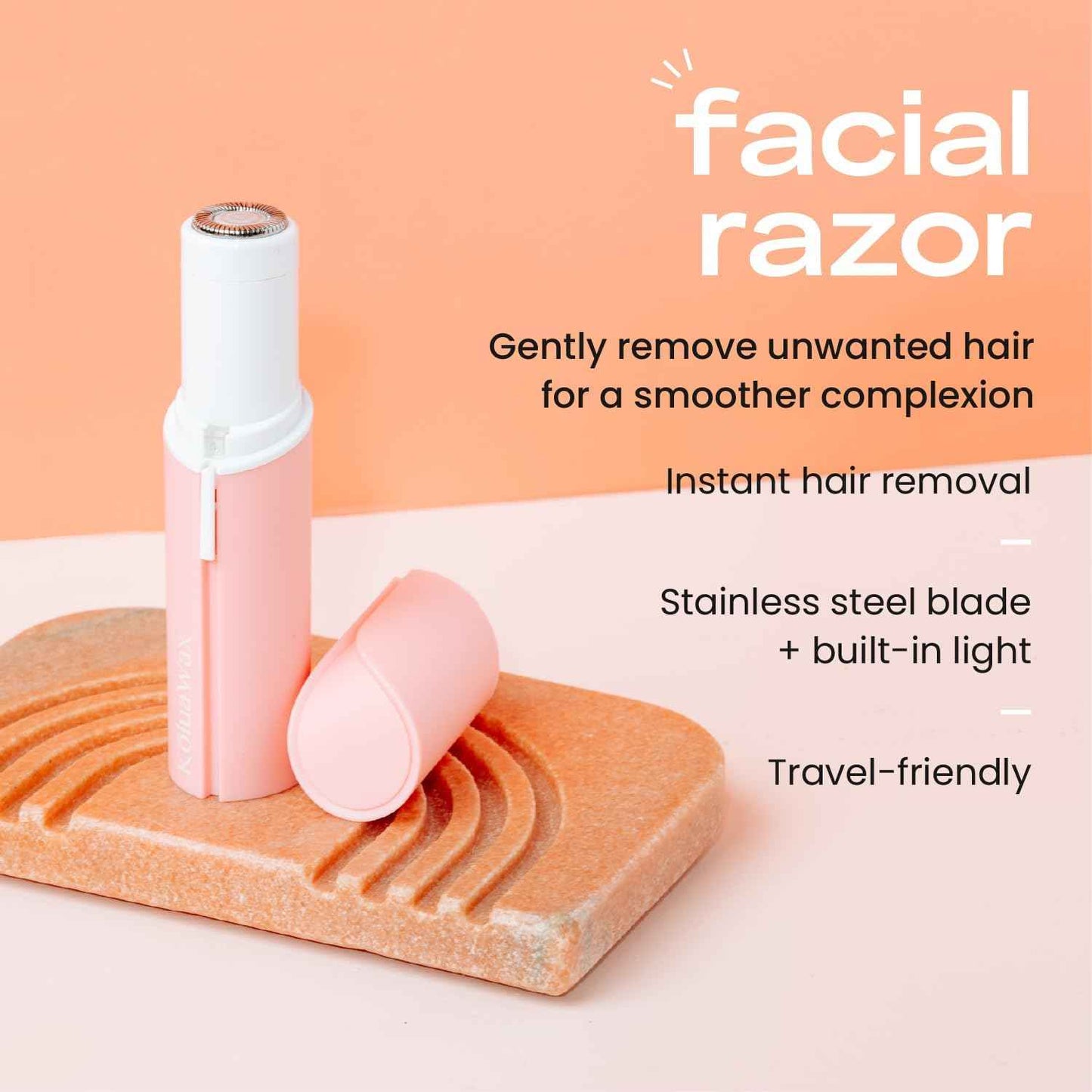 KoluaWax Hard Wax Beads for Hair Removal and Face Razor for Women - Face, Brazilian, Underarms, Back Chest, Bikini Waxing - Shaver for Peach Fuzz, Eyebrow, Upper Lip & More