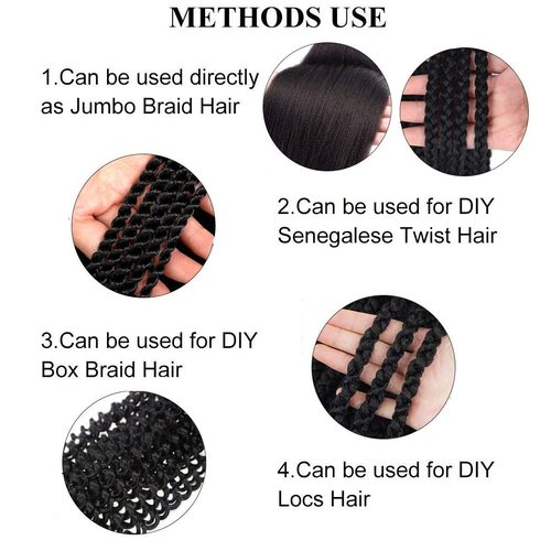 Pre Stretched Braiding Hair Extensions 20 Inch 8 Packs Professional Synthetic Braid Hair for women Crochet Braids Soft Yaki Texture Hot Water Setting(20",mixed black & sliver)