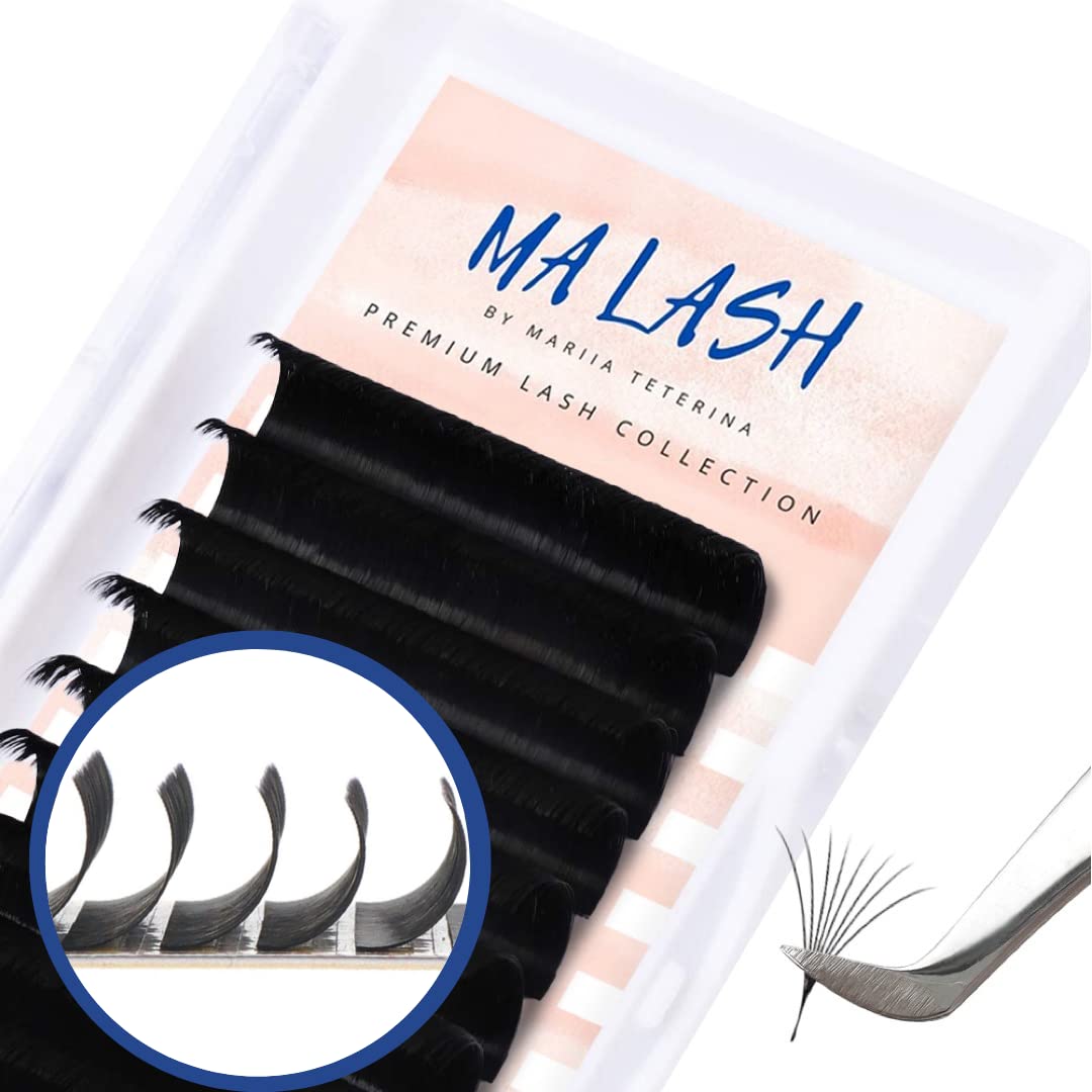 MA LASH D 0.07 7mm Eyelash Extensions Individual Lashes Premium Volume & Classic Lash Soft mixed and single lengths Black Salon Use (D 0.07 (7 mm))