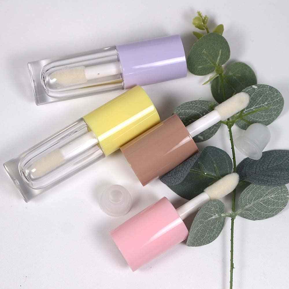 COSIDEA 30pcs Nude Empty 6ml 0.2oz Lip Gloss Tubes with Big Doe Foot Wand，Round Lipgloss Containers，Concealer Tube Cosmetic Packing Container Bulk Wholesale