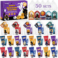 50 Pack Halloween Hand Cream and Lip Balm Set, Bulk Halloween Gifts with Halloween Cards and Organza Bag, Halloween Decorations and Halloween Party Favors Goodies for Women