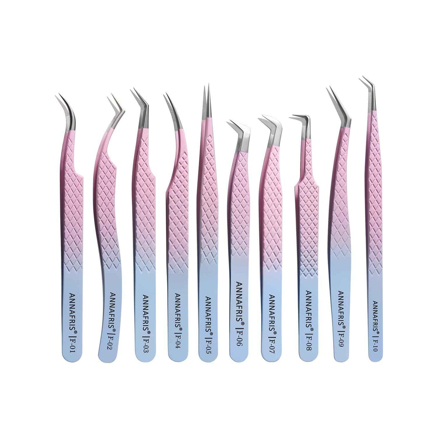 ANNAFRIS Eyelash Extension Tweezers,Fiber Tip Grip Boot Volume Lash Tweezers,Professional Pointed Lash Extension Tweezers for Easy Lash Application and Removal-F01