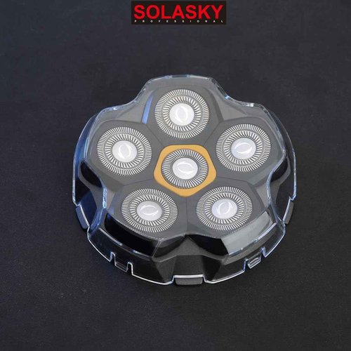 2 Pcs 6 Blade Magnetic Replacement Shaving Head, Washable Shaver Blade Heads Replacement for Head Shaver Razor for Men