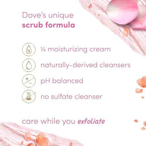 Dove Himalayan Salt & Rose Oil Body Scrub Exfoliates and Deeply Nourishes for Smooth, Radiant Skin 15 oz