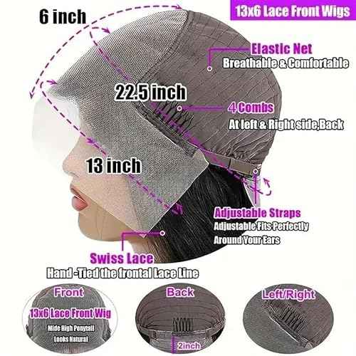 13x6 Reddish Brown Lace Front Wigs Human Hair Straight Human Hair Wigs for Women Reddish Brown 13x6 HD Lace Front Wigs Pre Plucked 26 Inch