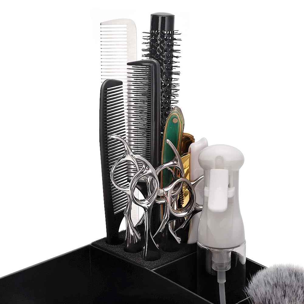 Barber Clippers Tray Station Hair Trimmer Holder Multifunctional Razors Case Stylist Hairdressing Combs Clips Scissors Holder(12.87" X 8.9")